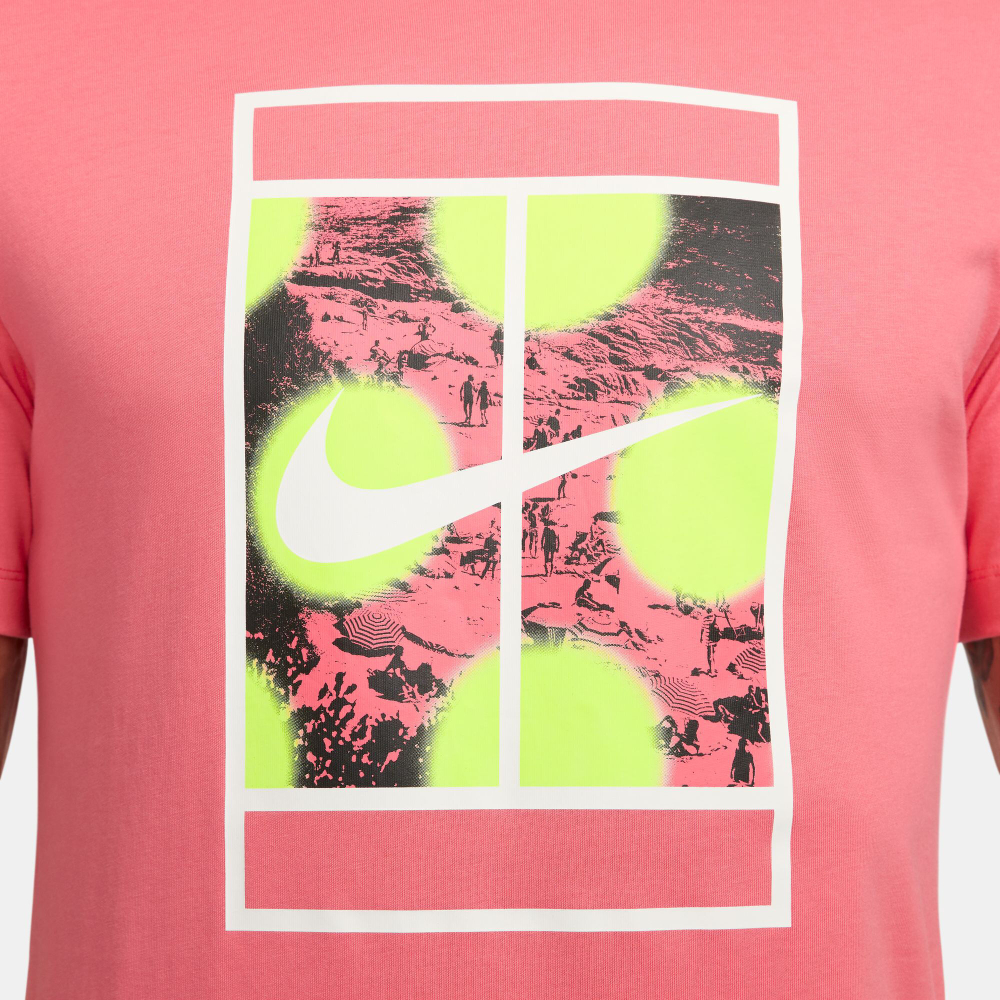 Мужское теннисное поло Nike Court Heritage RG T-Shirt Men - Pink, Multicoloured