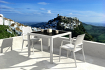 Кресло пластиковое плетеное Siesta Contract Capri, белый