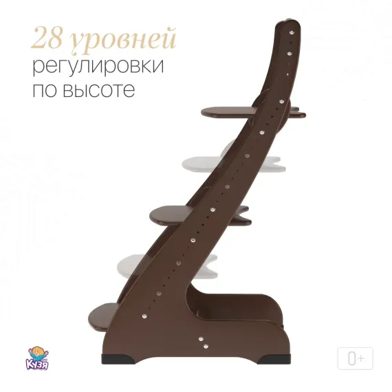 Растущий стул "ПАВЛИН"+, коричневый\венге (Фабрика Друг Кузя) - фото: 3 Растущий стул "ПАВЛИН"+, коричневый\венге - фото: 3