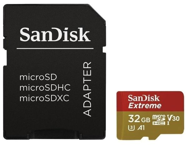 Карта памяти SanDisk Extreme microSDHC Class 10 UHS Class 3 V30 A1 100MB/s 32GB (SDSQXAF-032G)