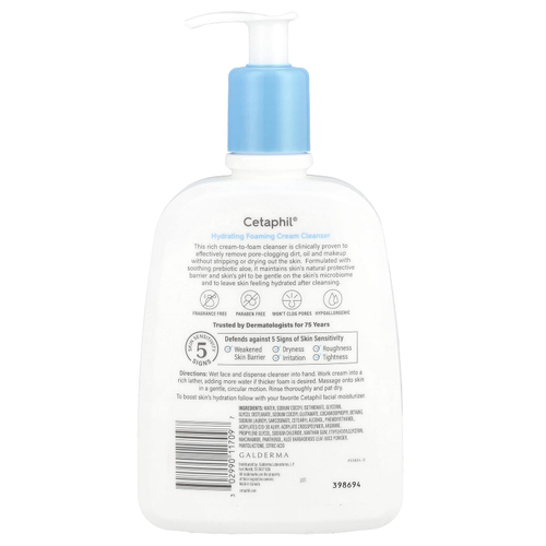 Cetaphil, Увлажняющий очищающий крем-пенка, 473 мл (16 жидк. Унций)