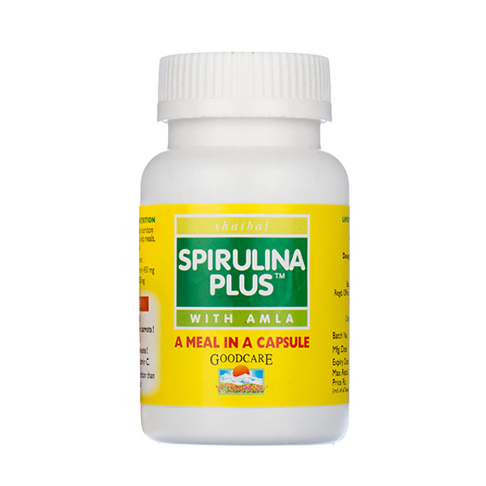 СПИРУЛИНА ПЛЮС С АМЛОЙ ГУДКЕА (SPIRULINA PLUS AMLA GOODCARE), 60 КАПСУЛ