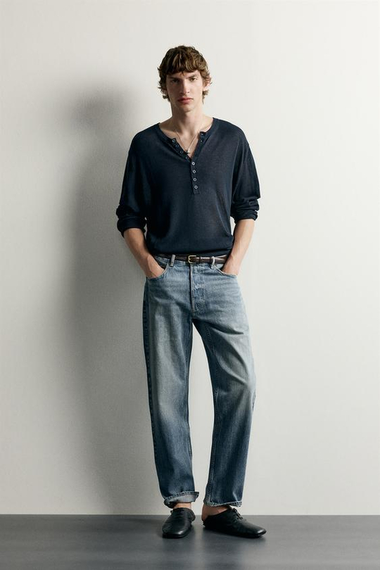 ZARA ДЖИНСЫ REGULAR FIT, СИНИЙ