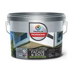 Краска фасадная акриловая Profilux Professional Faсade & Socle глубокоматовая