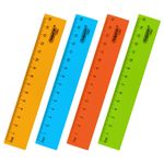 Линейка пластиковая 15 см, ПИФАГОР, неоновая, ассорти, 210826