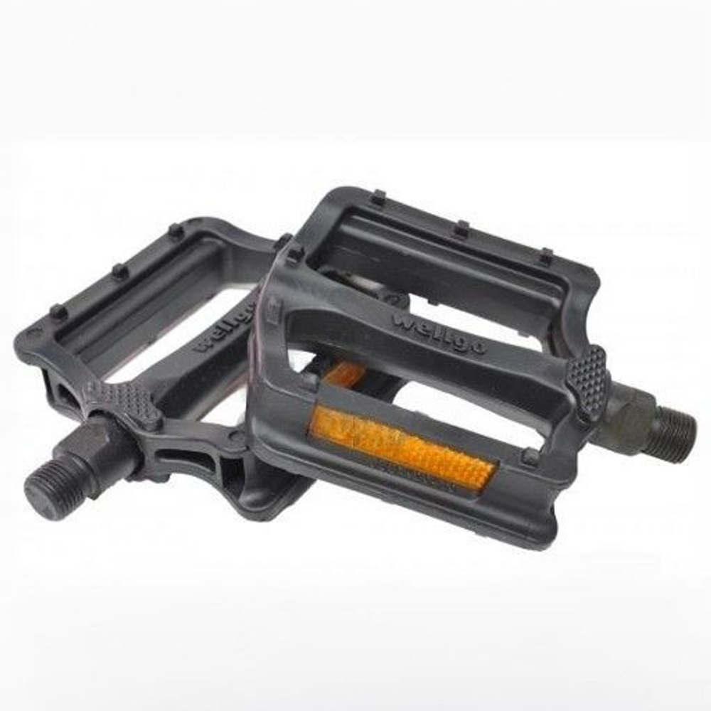Педали Wellgo PLATFORM пластиковые, 106x90x32мм, резьба 9/16", полимерные подшипники, черные