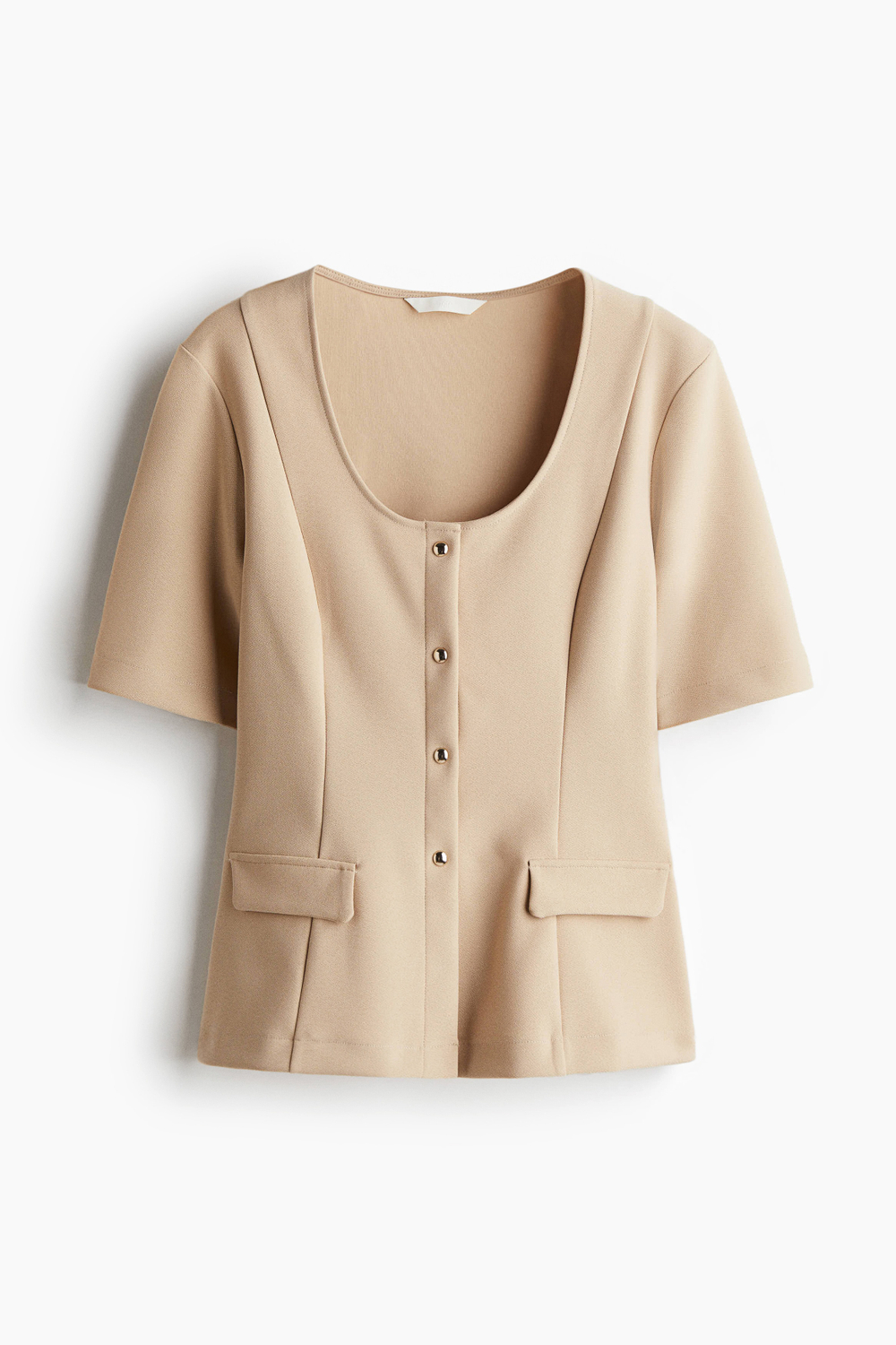 Трикотажный кардиган с короткими рукавами на кнопках - H&M