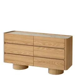 Комод Velto с 6 ящиками, 140х72х40 см, светлый дуб, керамика