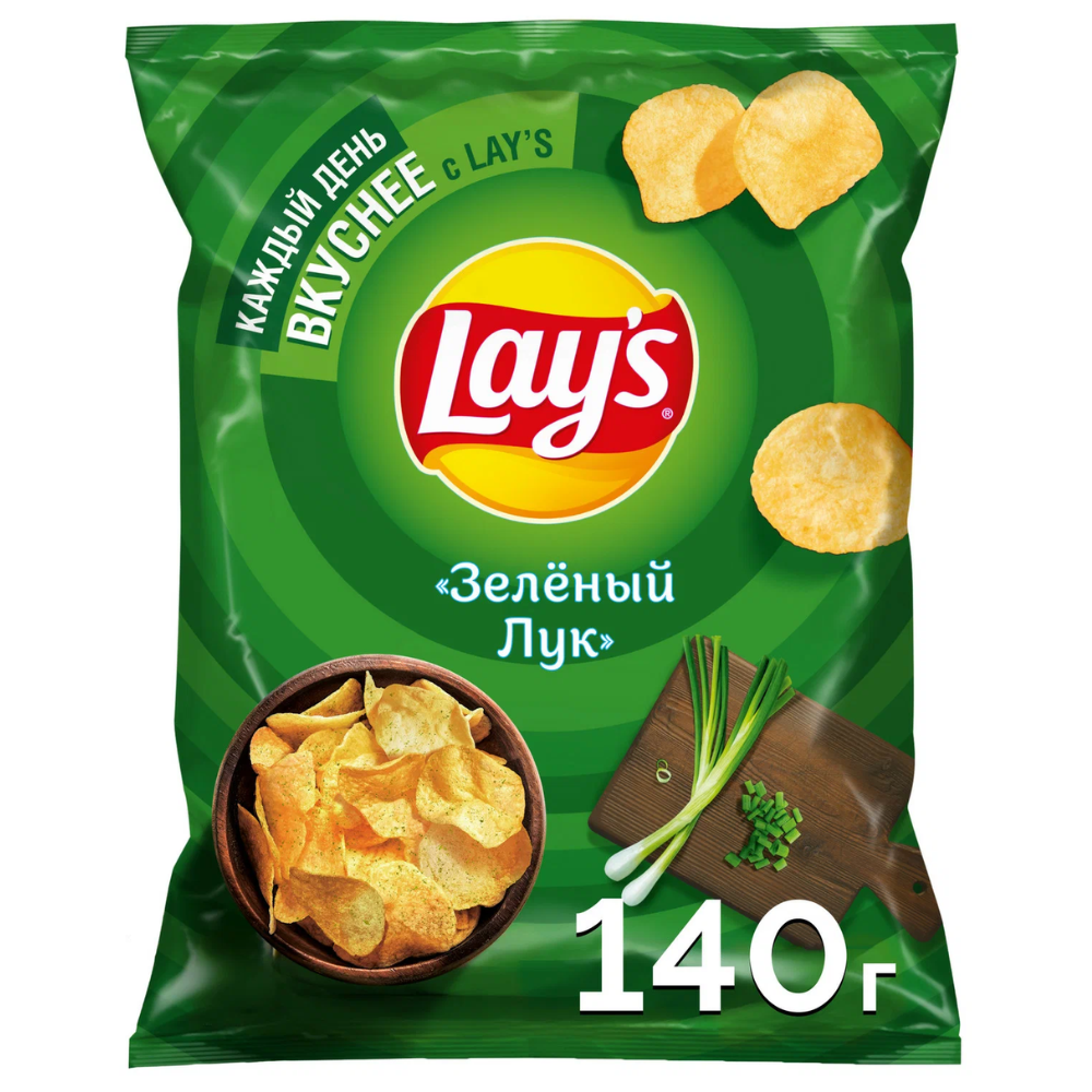 Чипсы картофельные LAY'S Зеленый лук 140 гр