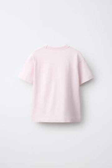 ZARA ОДНОТОННАЯ ФУТБОЛКА HEAVY JERSEY, РОЗОВЫЙ
