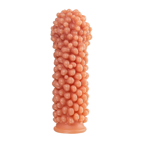 Телесная насадка 16,5см с мягкими пузырьками Kokos Penis Sleeve 001 L Size