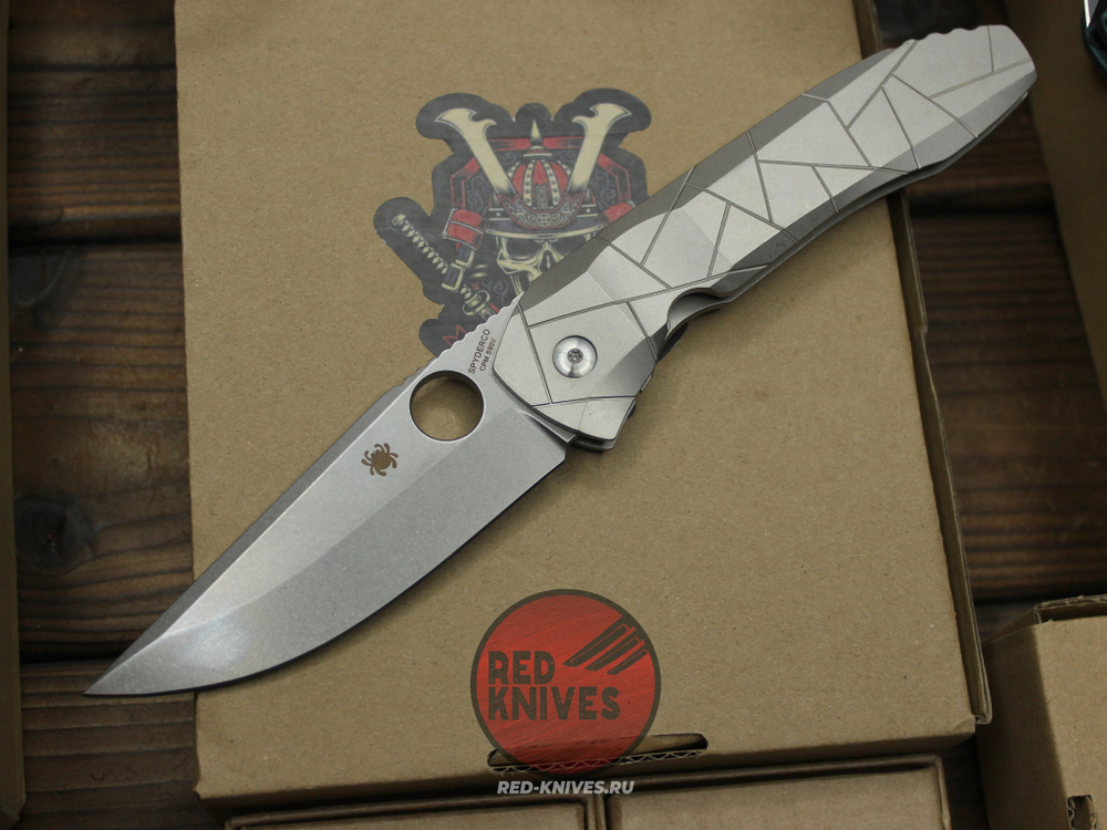 Нож Spyderco Nirvana V.2026 STONEWASH - рукоять титан, сухарь, керамика в осевом C199TISW