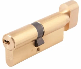 Цилиндр Abus KD6MM Z40/K40, 40x40 мм, ключ/вертушка, цвет золото