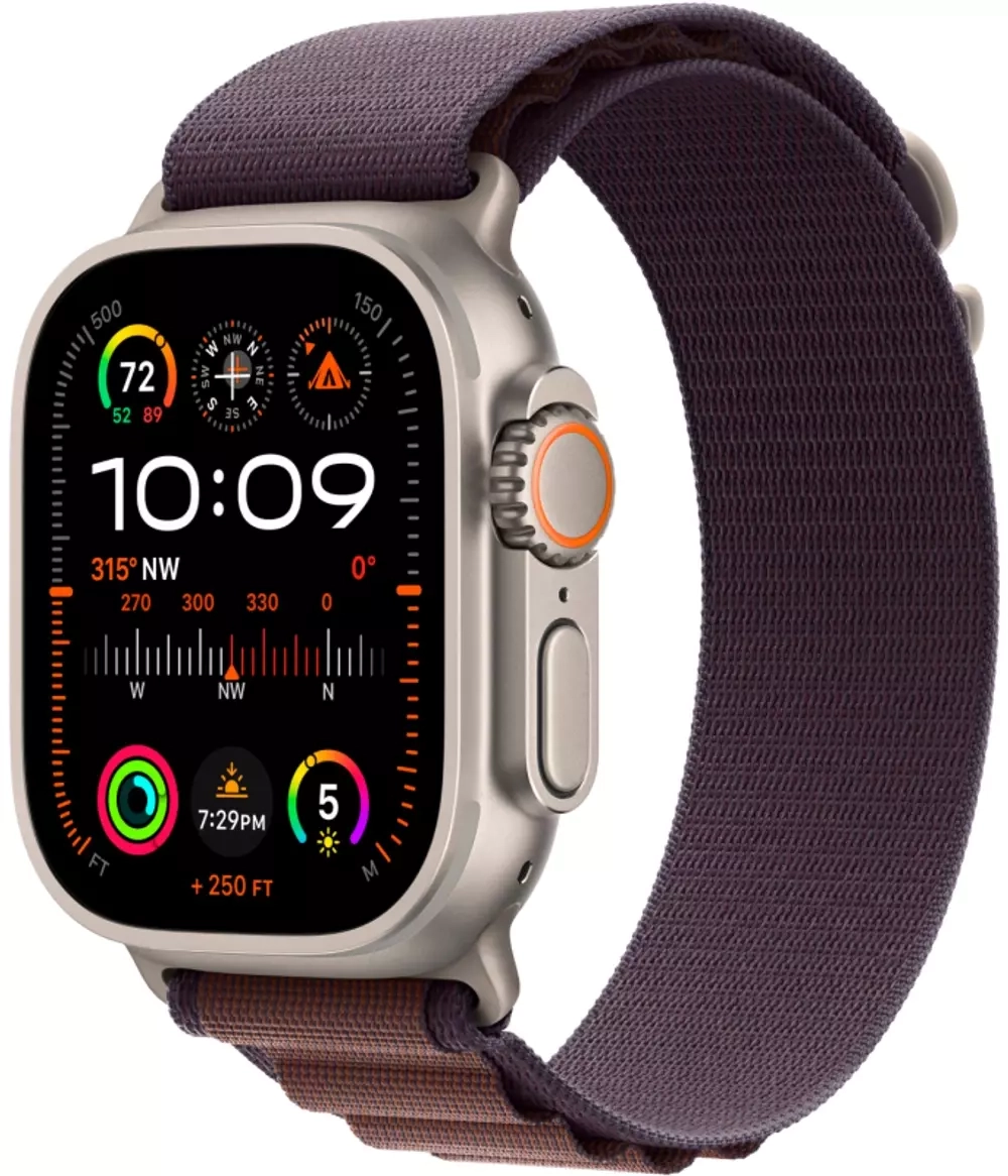 Apple Watch Ultra 2, 49 мм, корпус из титана, ремешок Alpine цвета индиго