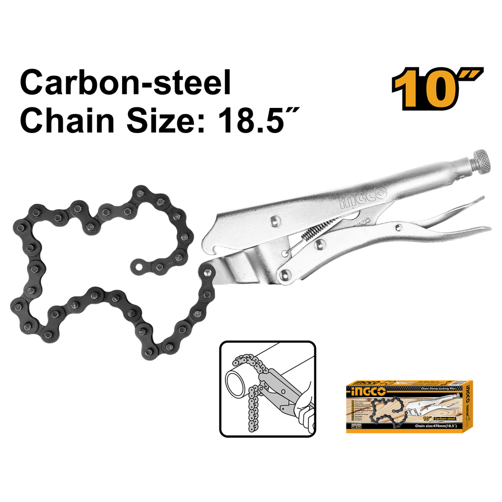 Клещи зажимные с цепью INGCO HCLP0210 250 мм Клещи зажимные с цепью INGCO HCLP0210 250 мм