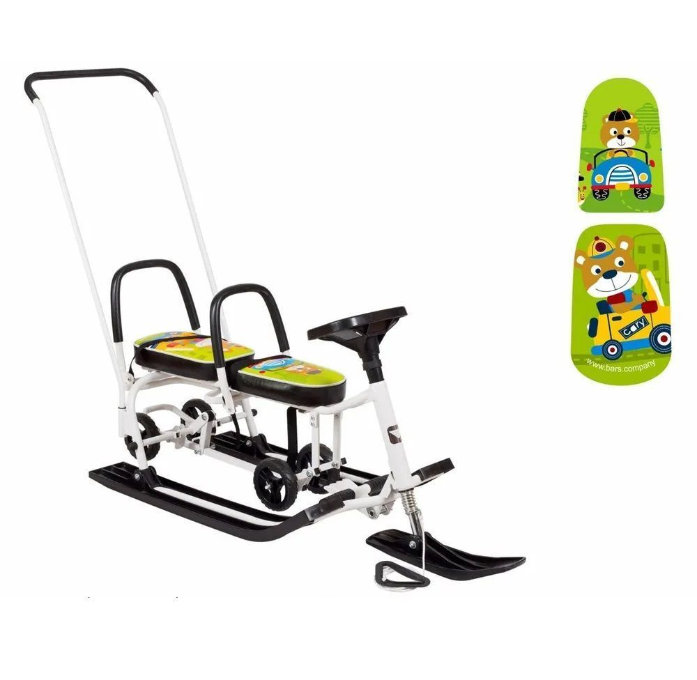 Снегокат Барс 507 Twins Baby Wheеl Мишка