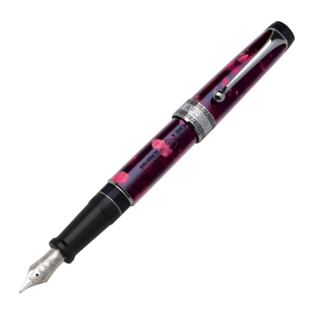 Перьевая ручка Aurora Optima Auroloide Variegated Burgundy CT, перо — F, в подарочной коробке