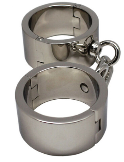 Тяжелые металлические наручники для профессионалов BDSM (867 грамм) (Цвет: серебряный)