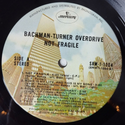 Винтажная виниловая пластинка LP Bachman Turner Overdrive Not Fragile (USA 1974)