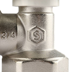 Вентиль ручной регулировки угловой STOUT - 3/4" (ВР/НР-американка, PN10, Tmax 120°C, с неподъемным шпинделем)