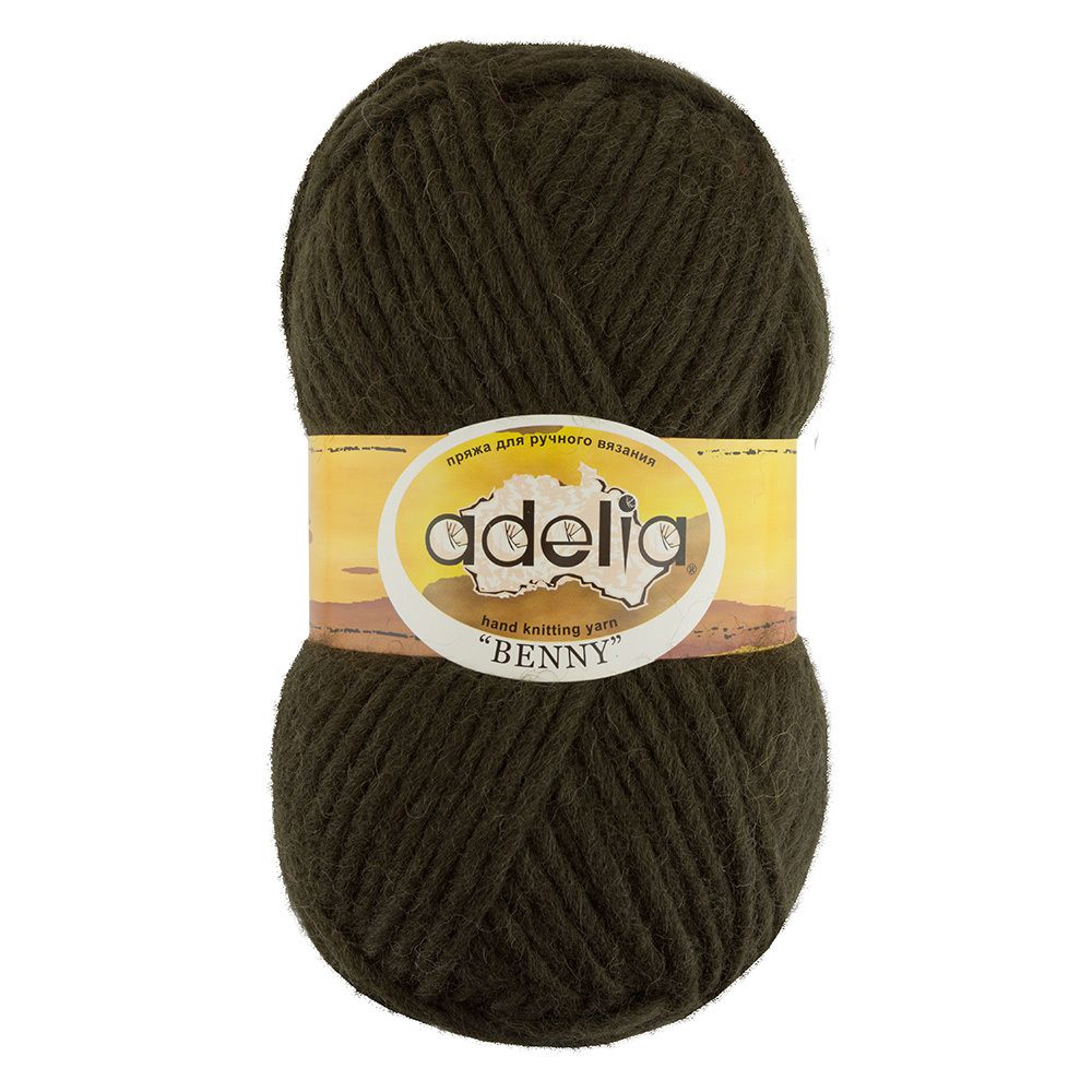 Пряжа Adelia Benny / уп.5 мот. по 100г, 96м, 769 хаки Пряжа Adelia Benny / уп.5 мот. по 100г, 96м, 769 хаки