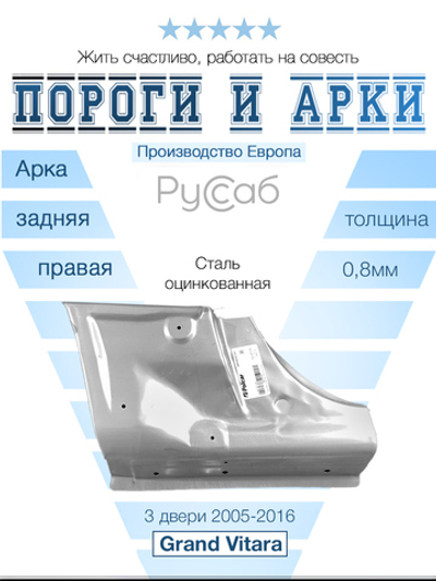 Арка правая низ Suzuki Grand Vitara 3d 2005-2016 (Polcar)