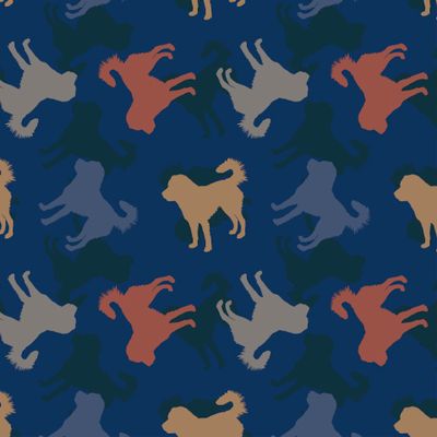 Seamless pattern from pedigree large dogs Caucasian Shepherd.