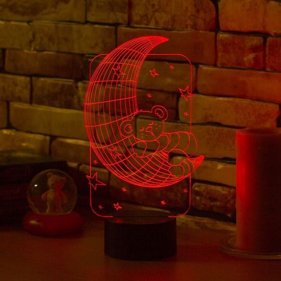 3D светильник Мишка на луне