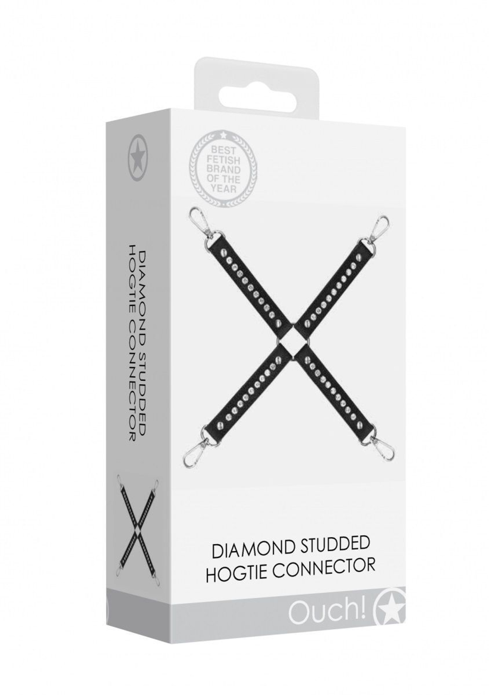Черный крестообразный фиксатор Diamond Studded Hogtie (Цвет: черный)
