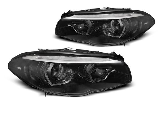 Передние фары для BMW 5 F10 / F11 (10-13) черные динамические под штатный ксенон