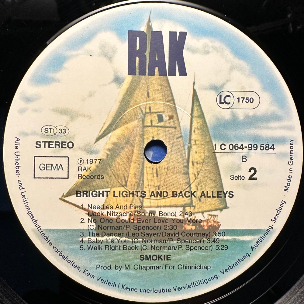 Smokie - Bright Lights & Back Alleys (Германия 1977г.)
