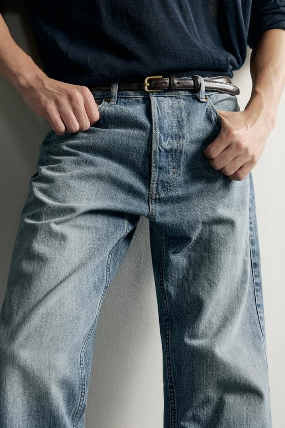 ZARA ДЖИНСЫ REGULAR FIT, СИНИЙ