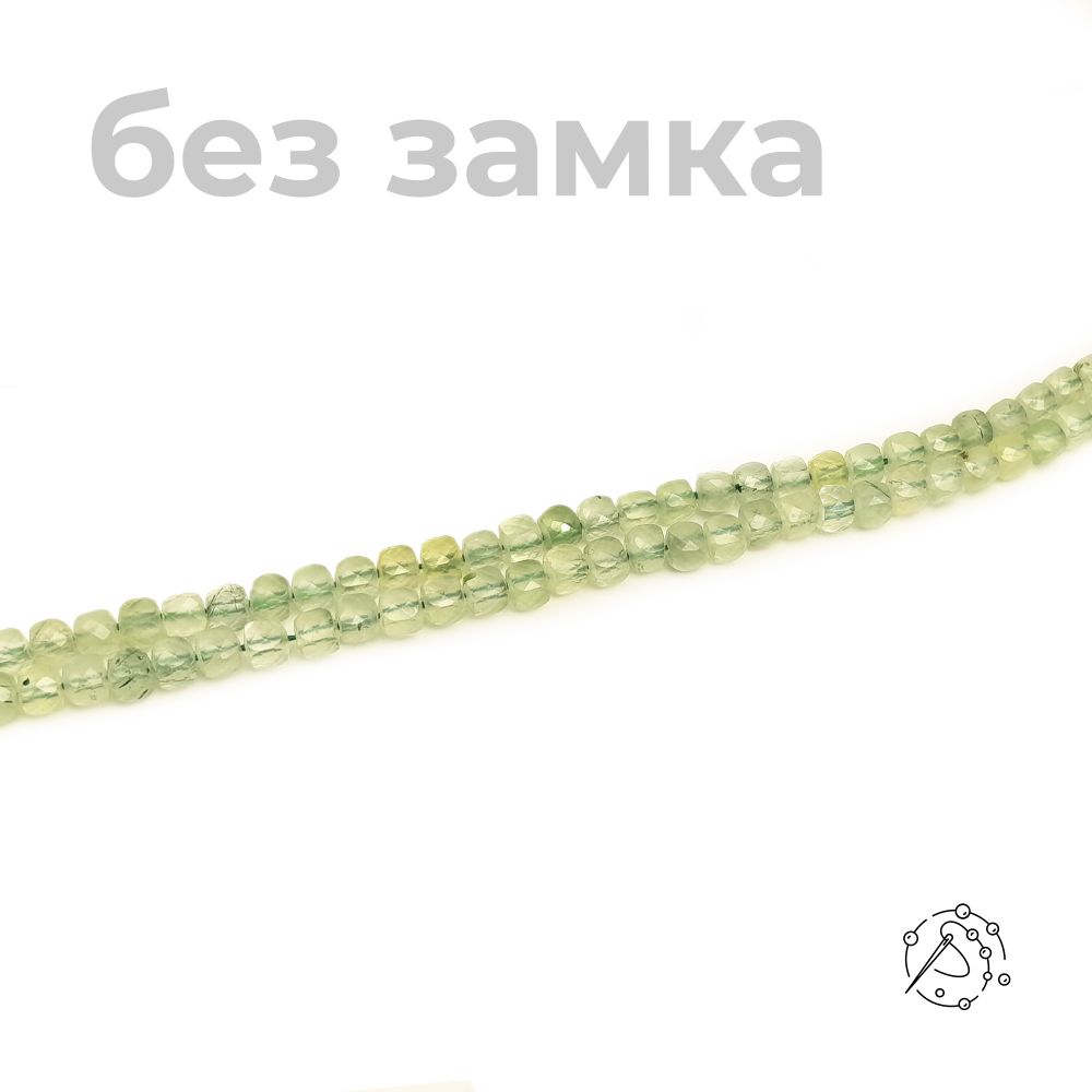 Нить бусин Пренит куб 5*5 мм с огранкой