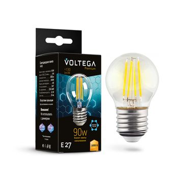 Светодиодная лампа Шар Crystal Graphene Globe 9W 3000K E27 (7224) VG10-G45E27-3K-9W-F прозрачная Voltega