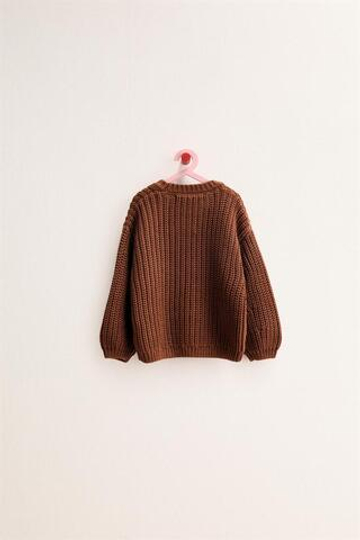 ZARA TIMELESS - КАРДИГАН ИЗ ТРИКОТАЖА, КАРАМЕЛЬНЫЙ