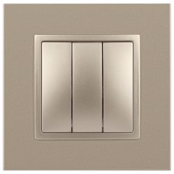 Выключатель ЭРА Elegance 14-1107-04 тройной 10АХ-250В IP20 шампань | Эра Elegance