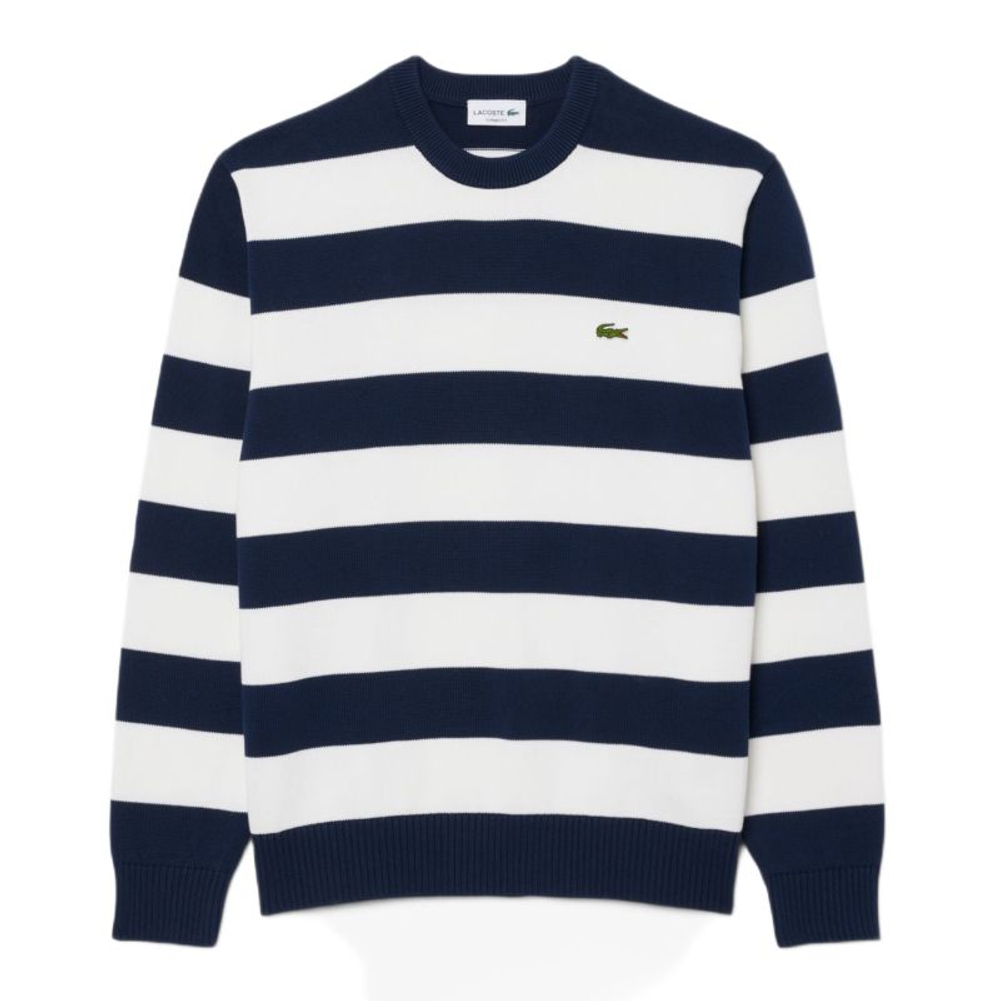 Куртка теннисная Lacoste Striped Cotton Crew Neck Sailor - navy blue/white