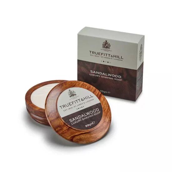 Люкс-мыло для бритья Truefitt&Hill Sandalwood в деревянной чаше 100гр 00554