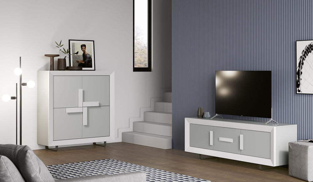 Буфет Cloe 2027 Gris/Blanco mate Disemobel