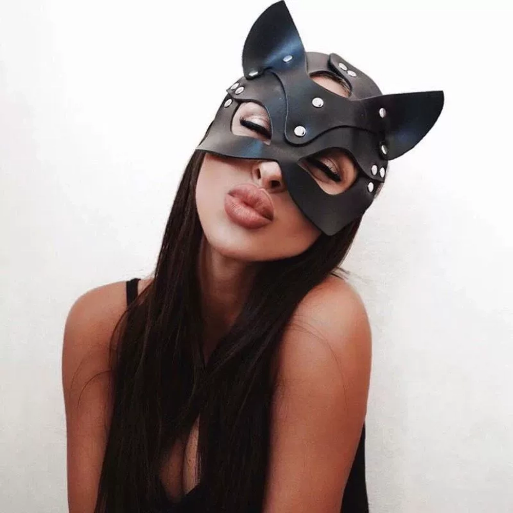 Маска кошки с фигурными ушками, MJ01011