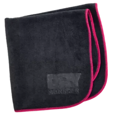 Dry Monster DM-4040 COSMO-LB - Черная микрофибра (малиновый оверлок) 40х40см 350гр\м