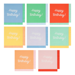 Салфетки большие цветные "С Днем Рождения" [Happy Birthday] 16 шт. (16,5 x 16,5 см)