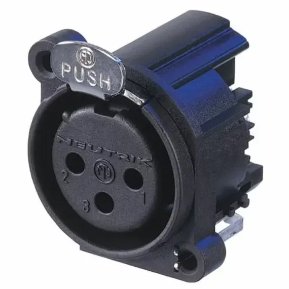 Neutrik NC3FAAV1 панельный разъем XLR female, вертикальная установка на ПП