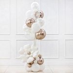 Стойка для шаров Фонтан, 13 насадок, 1,3 м, Белый/Прозрачный, 1 шт.