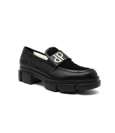 Кожаные мокасины Pollini - черный(SA10114H1FTA3)