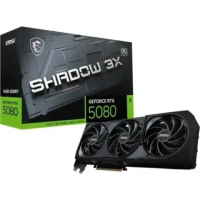 Видеокарта MSI RTX5080 SHADOW 3X OC 16GB GDDR7 256bit 3xDP HDMI 3FAN RTL