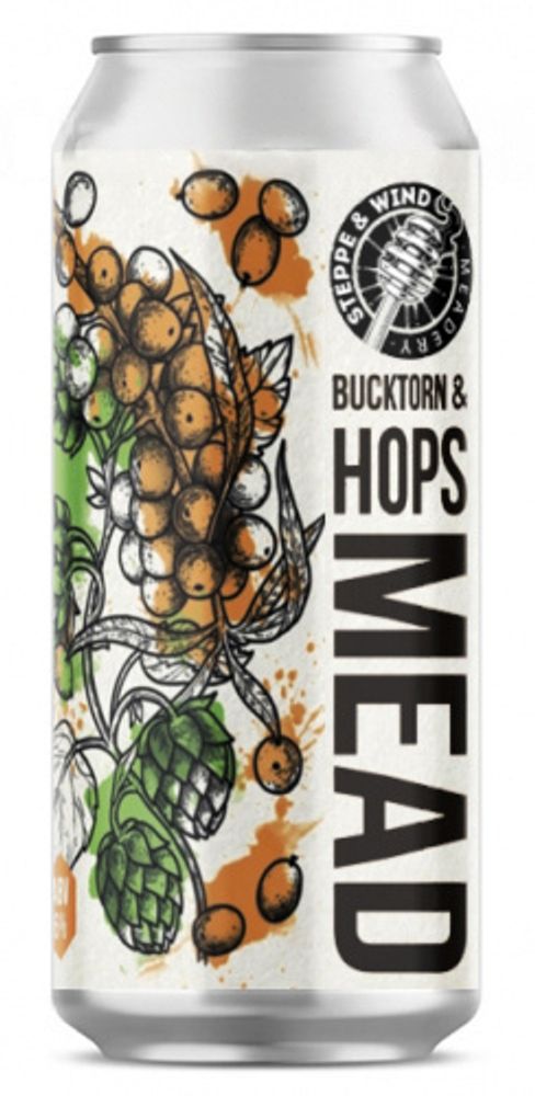 Медовуха Степь и Ветер Бакторн &amp; Хопс Мид / Mead Steppe &amp; Wind Buckthorn &amp; Hops Mead 0.45 - банка