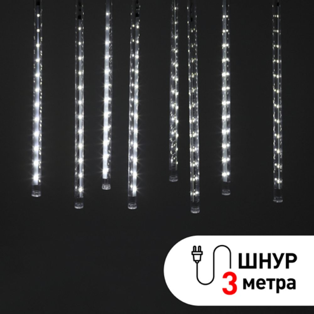 Светодиодная новогодняя гирлянда ЭРА ENOS-02H Сосульки 2,1м холодный свет 7V | Гирлянды