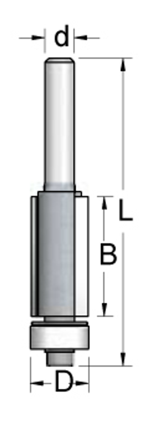 Фреза обгонная с нижним подшипником F2 D12,7 F281272