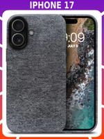 Мягкий тканевый чехол для IPHONE 17 с бархатной подкладкой и усиленной защитой камеры